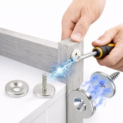 Ultradunne Magnetische Kastdeursluiting van Metaal – Verborgen Sluiting met Extra Sterke Magneet (12 stuks / 4 sets)
