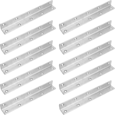 10 Pcs L-Profiel RVS Hoekverbindingen, 22.5 x 2.8 x 2.8 cm, Ideaal voor Meubelbouw en Constructie, Duurzaam en Sterk Design