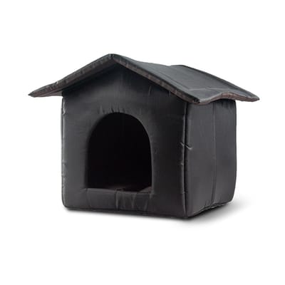 Maisonnette pour chien imperméable noire en tissu Oxford et éponge Trois modèles au choix Maison pour chat d'extérieur L 45x40x45cm