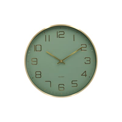 Karlsson Wandklok Elegance Glow - Groen - Ø40cm - Wandklok Scandinavisch