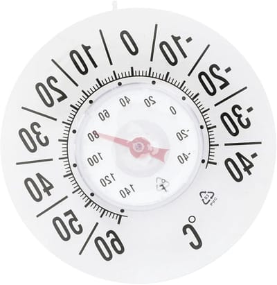 Temperatuur Display - Weerklok - Binnen en Buiten - Analoge Weergave - 19 cm Diameter - Zwart