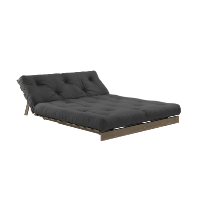 Karup Slaapbank Roots 140 - 734 Dark Grey - 106 carob brown lacquered