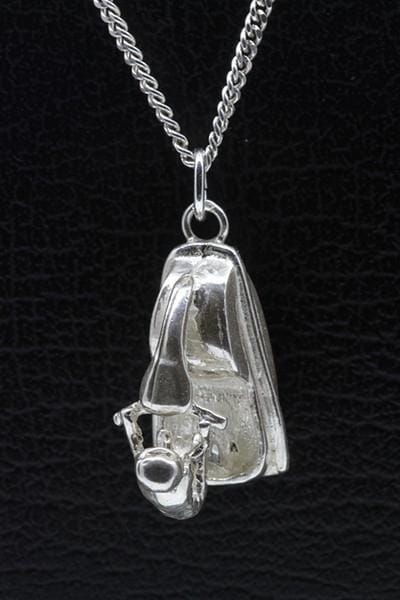 Zilveren Jet skiër massief ketting hanger