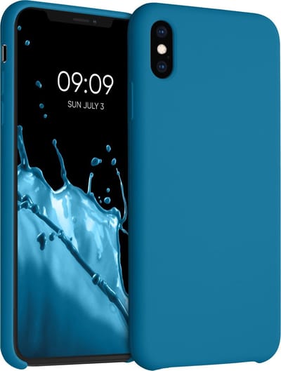 kwmobile telefoonhoesje geschikt voor Apple iPhone XS Max - Hoesje met siliconen coating - Smartphone case in Caribisch blauw