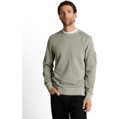 Tom Tailor - Sweatshirt met zak op de mouw - Maat XXL - Greyish Shadow Olive