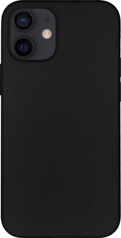 BMAX Siliconen hard case hoesje geschikt voor Apple iPhone 12 Mini / Hard Cover / Beschermhoesje / Telefoonhoesje / Hard case / Telefoonbescherming - Black/Zwart