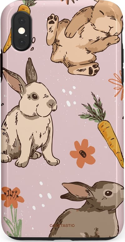 Casetastic Hoesje Geschikt voor Apple iPhone Xs Max - Stijlvolle Beschermende Duo-layer Case - Hop hop knuffels