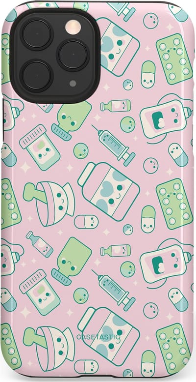 Casetastic Hoesje Geschikt voor Apple iPhone 11 Pro - Stijlvolle Beschermende Duo-layer Case - Geneeskrachtig Roze