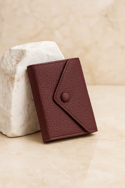 Lundholm Luxe Portemonnee Dames Bordeaux Rood RFID - Compacte Dames Pasjeshouder 18 pasjes - Kunstleer - Styrre Serie - vrouwen cadeautjes tip - Scandinavisch Design