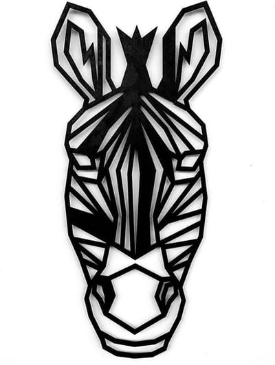 Houten Dierenkop • Houten Zebra • Dierenkop Zebra • Groot • Zwart MDF • Houten Dier • Wandecoratie