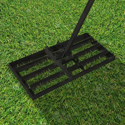 50x25cm Rasenrakel Voor Sanden En Abzetten, Rasen Nivellierreken, Rasenwerkzeug, Vlakkenebner, Levelingrake, Leveler Voor Het Niveau Aanpassen Van Het Gras In De Tuin, Met Een Ergonomische Greep, Geschikt Voor Tuin, Golfbaan En Hinterhof, Zwart