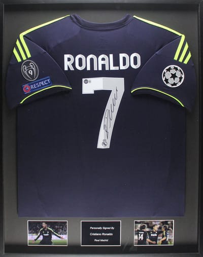 Cristiano Ronaldo Real Madrid 12/13 ingelijst uit shirt