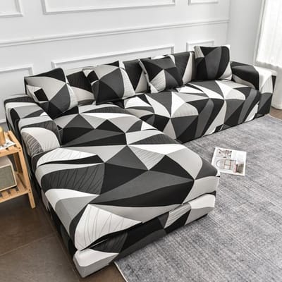 Nieuwe Stijl Bedrukte L Vorm Bankhoezen Voor Woonkamer Bankbeschermer Anti-Stof Elastische Stretch Hoezen Voor Hoekbankhoes Small 90-140cm 1PC