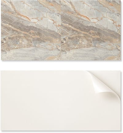 Zelfklevend vinylpaneel met print, 100x50 cm, marmerpatroon met nerven.