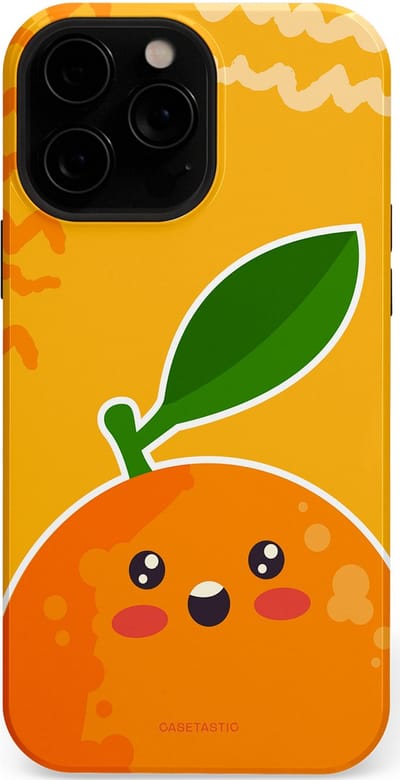 Casetastic Hoesje Geschikt voor Apple iPhone 13 Pro Max Magsafe - Stijlvolle Beschermende Duo-layer Case - Vrolijke Sinaasappel