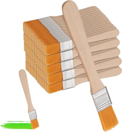 100 Stuks 13x1.5cm Brede Chip Verfkwasten, Professionele Houten Verfkwasten voor Schilderen, Lijmen en DIY Projecten