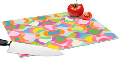 Glazen Snijplank - 39x28 - Design - Abstract - Kleuren - Retro - Snijplanken Glas