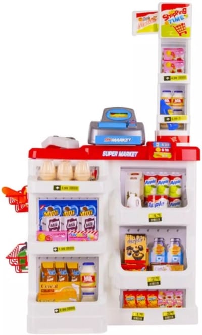 Ruhhy Kruzzel Toy Supermarket - Complete Speelset met Winkelwagen en Accessoires - Educatief Speelgoed