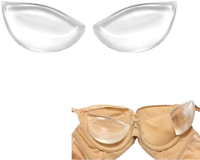 1 paar - Zelfklevende verdikte bh-pads voor bikini's - Siliconen bh-pads - Transparant - Geschikt voor bh's/badpakken/hemdjes/jurken - Push-up bh-pads - Antislip zelfklevende push-up bh-pads