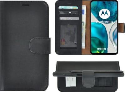 MoDo hoesje Geschikt voor Motorola Moto G52 - Leer Book Case - Zwart