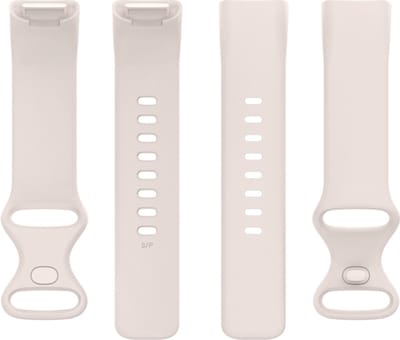 Siliconen bandje - geschikt voor Fitbit Charge 5 / Charge 6 - maat S/M - gebroken wit