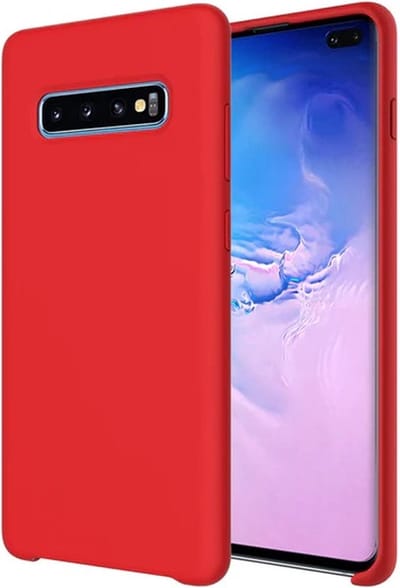 Solid hoesje Geschikt voor: Samsung Galaxy S10E Soft Touch Liquid Silicone Flexible TPU Rubber - Rood
