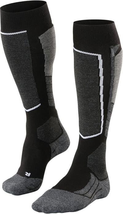 FALKE SK2 warm dik kasjmier functioneel materiaal skisokken heren zwart - maat 42-43