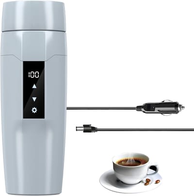 Waterkoker 12v voor Auto - Heetwaterdispenser Klein - Grijs