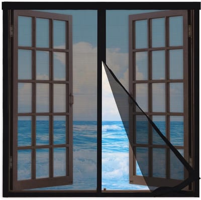 Horren Raam - Muggennet Vliegenhor - Insecten Buiten Houden - Zonder Boren Installatie - 80x80cm - Zwart