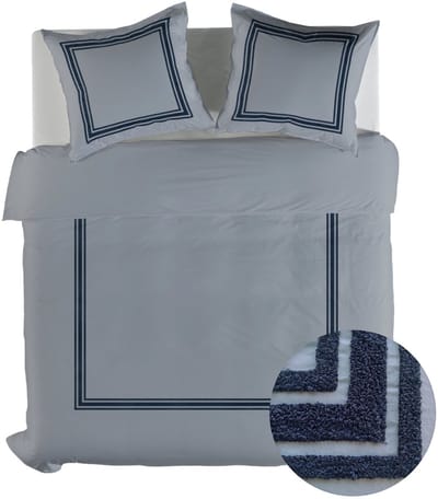 Yellow Dekbedovertrek Suite Kerala - Gewassen Katoen - Delicate Blue - 200x200-220 cm - 100% Gewassen Katoen - Tweepersoons