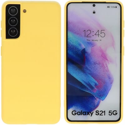 Hoesje Geschikt voor de Samsung Galaxy S21 - Fashion Color Backcover Telefoonhoesje - Geel