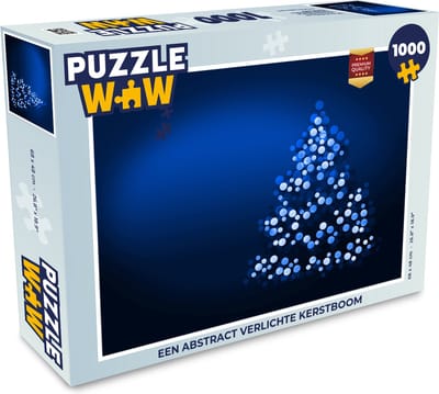 Puzzel Een abstract verlichte kerstboom - Legpuzzel - Puzzel 1000 stukjes volwassenen - Kerst - Cadeau - Kerstcadeau voor mannen, vrouwen en kinderen