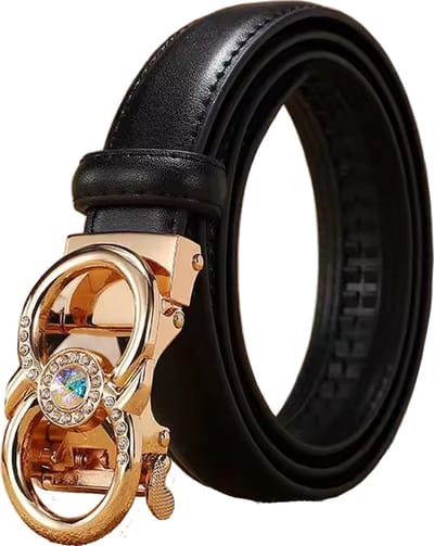Designer Riem - Dames - Zwart - Broekriem - Diamant - Kunstleer - Verstelbaar