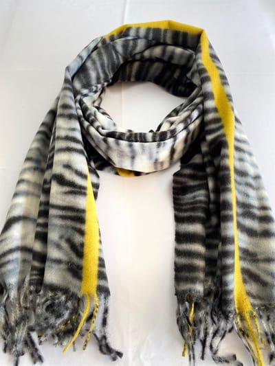 Wintersjaal - dames sjaal zacht met modieuze print 80% viscose met 20% wol