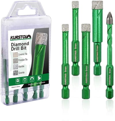 Diamantboren Set - Keramische Boren - Tegels Boren - Zeskantschacht Snel Wissel - 5 Stuks 6-10mm