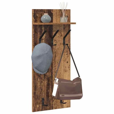 vidaXL - Wandgemonteerde - kapstok - Muurmontage - Oudhout - 40 - x - 10 - x - 90 - cm