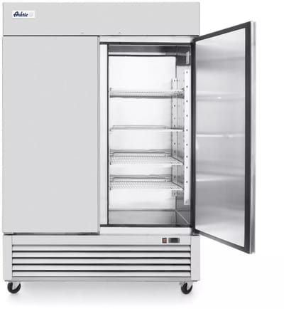 HENDI horeca koelkast 1300 liter - rvs - gastronorm 2/1 compatibel, zelfsluitende deur en wielen - 138,2x80x210 cm - zilverkleurig - 6 schappen