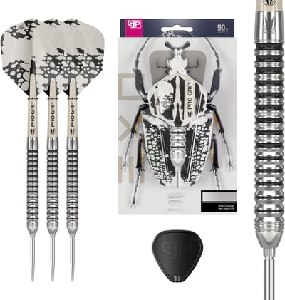 Target Darts EXO Edition 90% Tungsten Steel Tip Darts Set 22G Barrel 01 - Swiss Point Technologie - Pro Grip Shafts - Pro Ultra Flights - Radiale Groeven - Levenslange Garantie