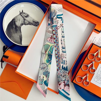 100% Zijde Hoge Kwaliteit Luxe Merk Sjaal Dames Hoofdband Haarband Foulard Strik Lint Neckerchief Dunne Sjaals Accessoires 5x85cm gray