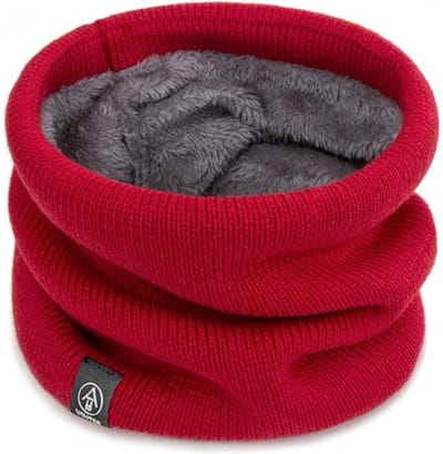Livano Nekwarmer - Dames - Fleece - Motor - Bandana - Masker - Colsjaal - Sjaal - Gewatteerd - Skiën - Warm - Herfst - Rood