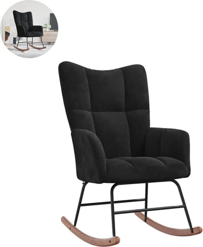 Fauteuil - Relaxzetel - Relaxstoel - Relaxfauteuil - Stoel - Met armleuning - Voor één Persoon - Zwart