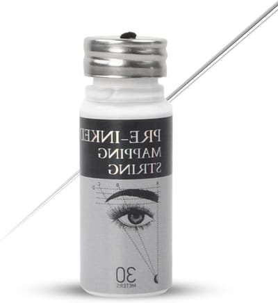 Pre-inked mappingdraad voor wenkbrauwen, 30m, ideaal voor microblading, wenkbrauwmeting en semi-permanente make-up