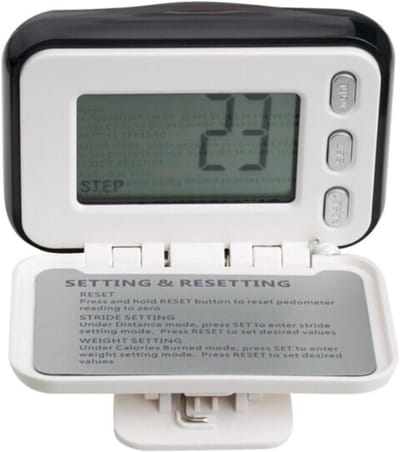 Sport Stappenteller - Stappen Tracker - Fitness Doelen - Zonne-energie Aangedreven - Groot LCD - Zilver