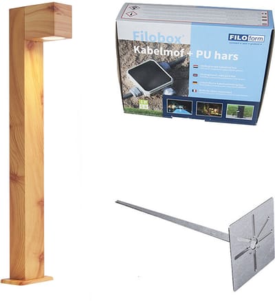 QAZQA baleno - Moderne Staande Buitenlamp | Staande Lamp voor buiten - 1 lichts - H 65 cm - Naturel - Buitenverlichting