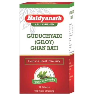 Baidyanath Asli Ayurved Guduchyadi Giloy Ghan Bati 60 Tabletten Natuurlijke Immuniteitsondersteuning Unisex