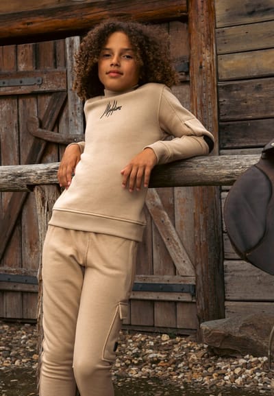 Malelions Cargo Sweatpants Broeken Jongens - Beige - Maat 176