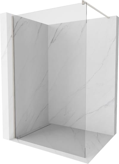 Mexen Kioto douchewand Walk-in 50 x 200 , transparant 8 mm, geborsteld nikkel - 800-050-101-97-00