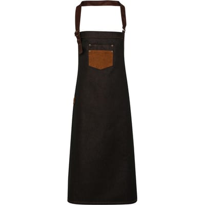 Premier Denim slabbenschort van kunstleer (Zwart/Tan)