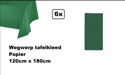 6x Wegwerp tafelkleed papier donker groen 120cm x 180cm - Thema feest festival thema feest evenement gala
