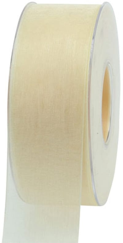Organza lint met zelfkant 4.0cm 50m creme